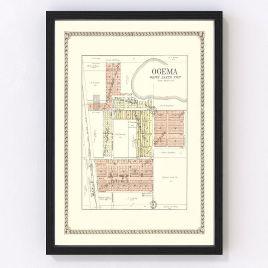 Vintage Map of Ogema, Minnesota 1929