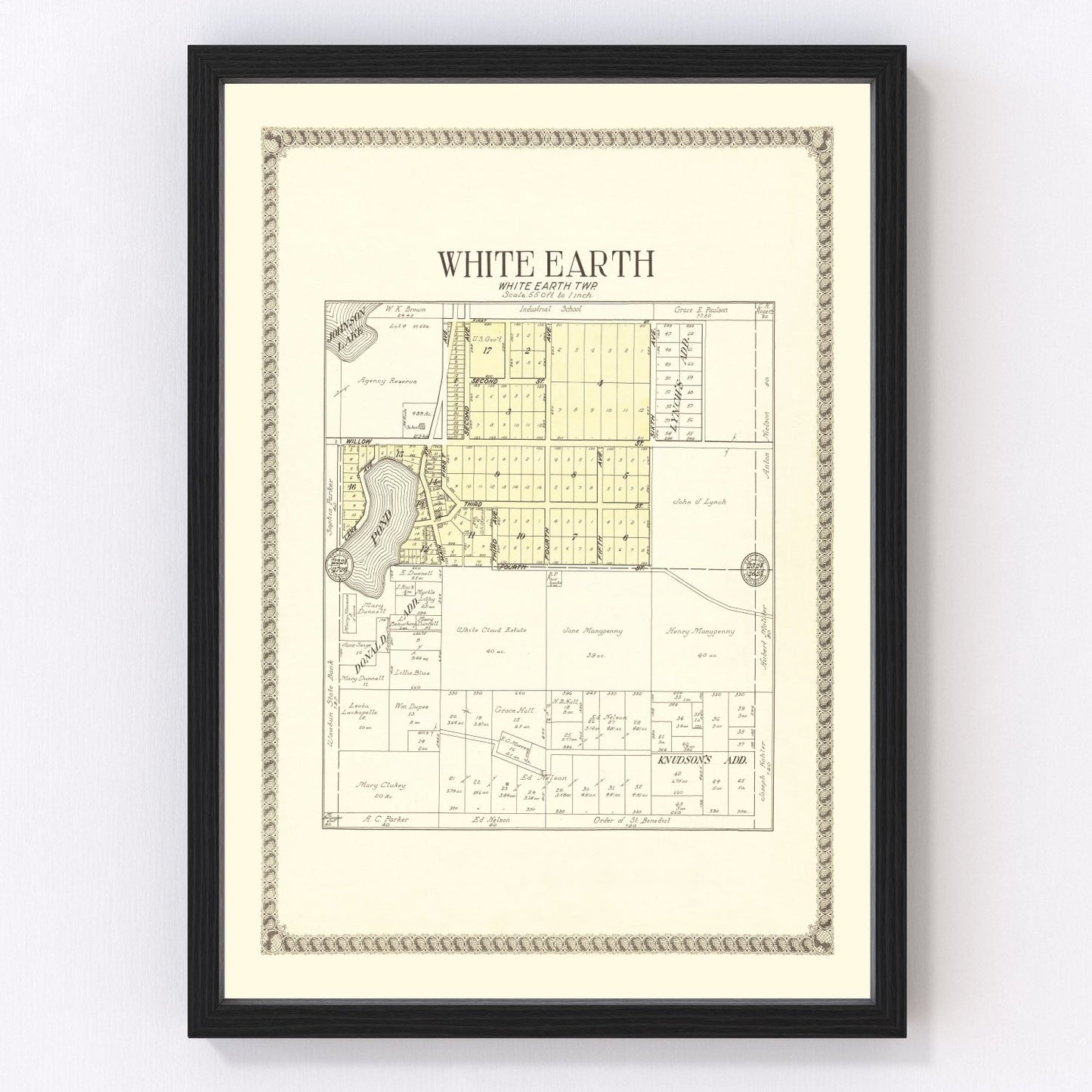 Vintage Map of White Earth, Minnesota 1929