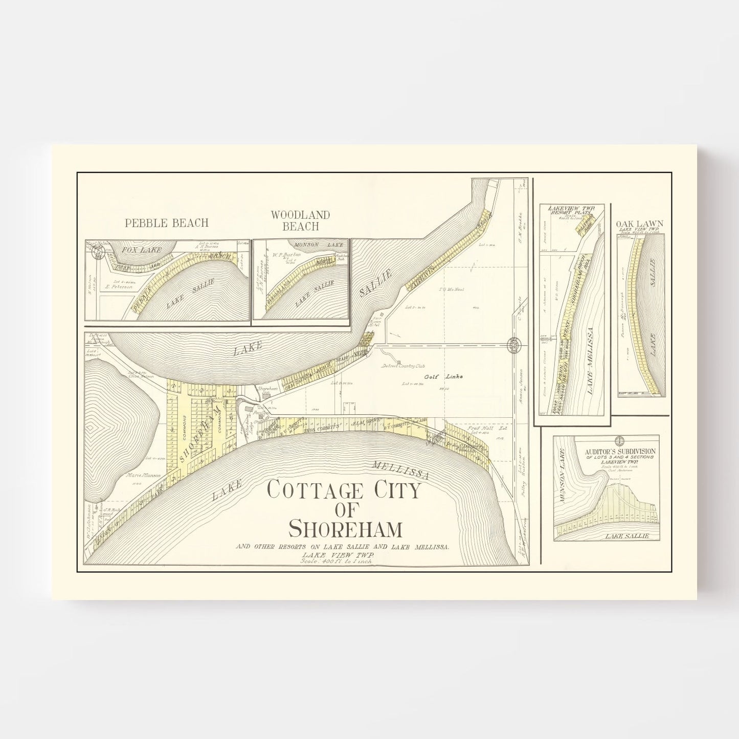 Vintage Map of Shoreham, Minnesota 1929