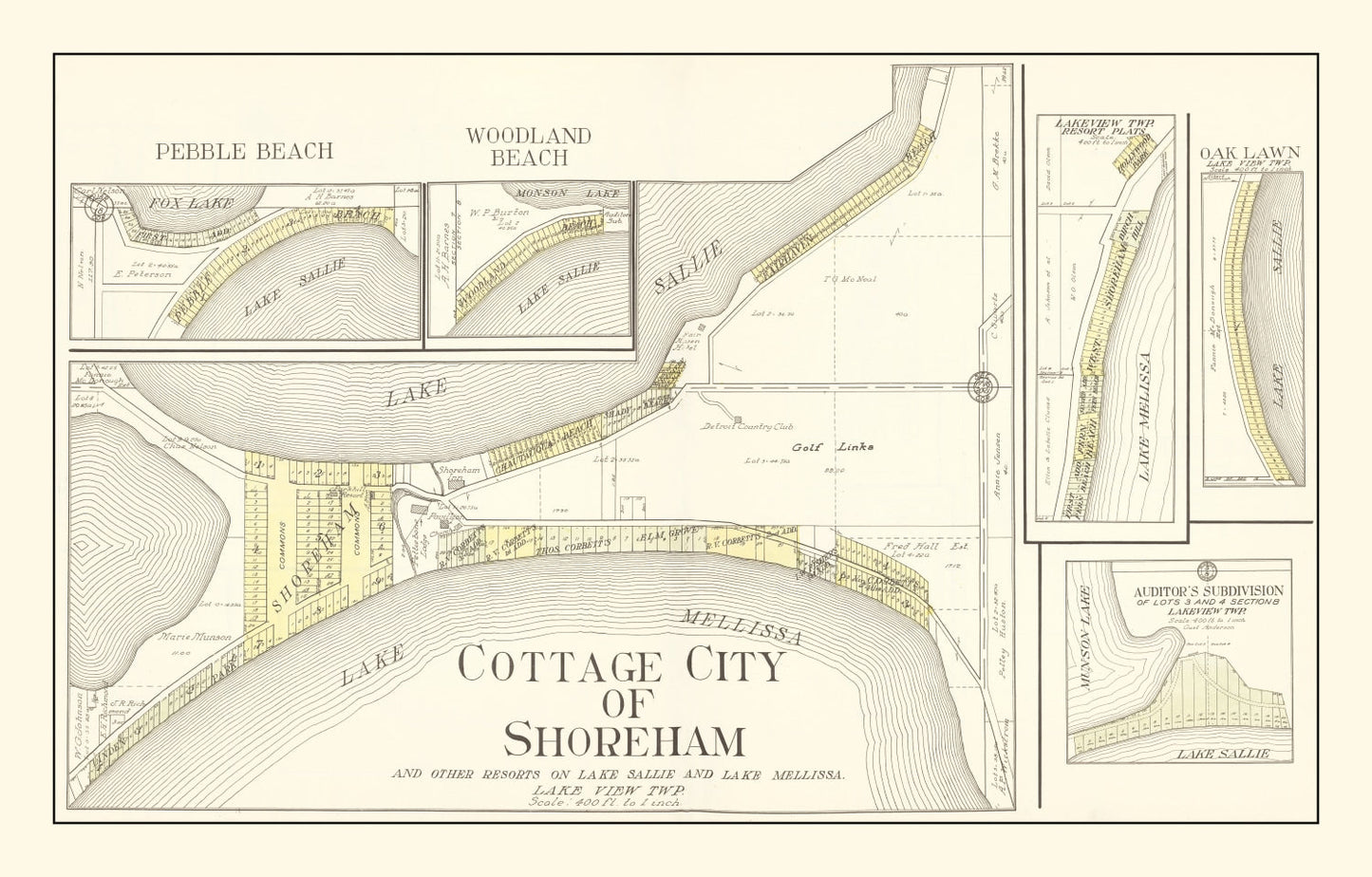 Vintage Map of Shoreham, Minnesota 1929