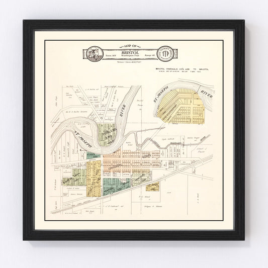 Vintage Map of Bristol, Indiana 1929