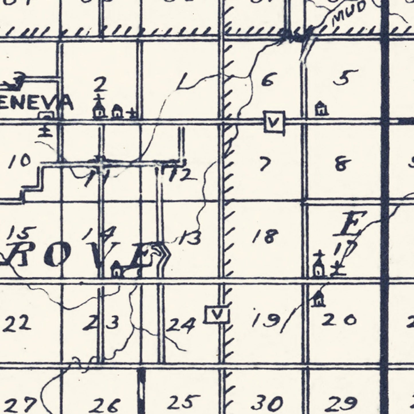 Vintage Map of Benton County, Iowa 1930