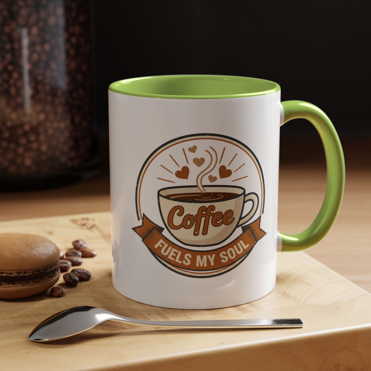 Coffee Mug - "Coffee Fuels My Soul" Accent Ceramic Mug (11/15oz)