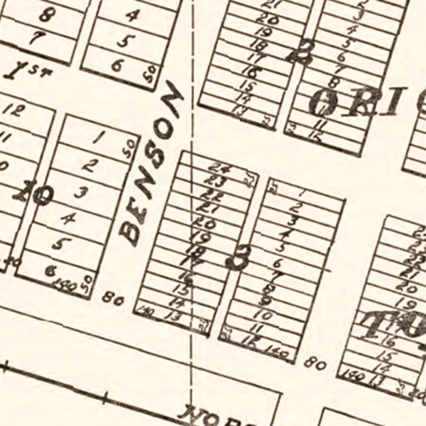 Vintage Map of Tioga, North Dakota 1937