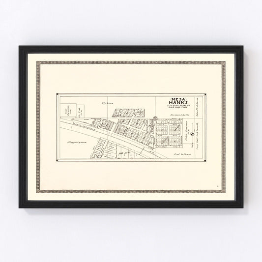 Vintage Map of Hanks, North Dakota 1937