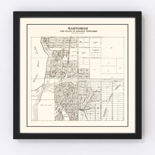 Vintage Map of Mahtomedi, Minnesota 1938