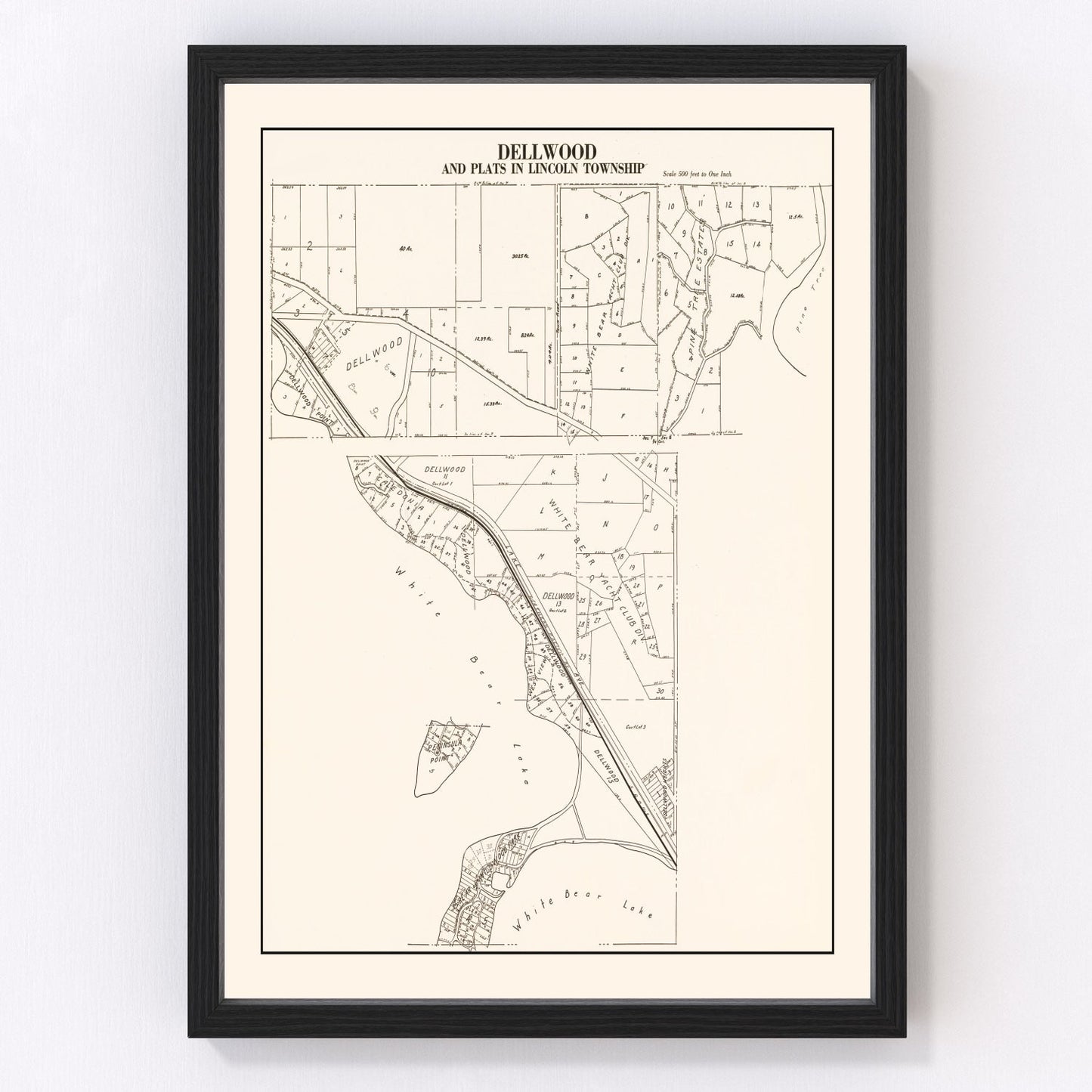 Vintage Map of Dellwood, Minnesota 1938