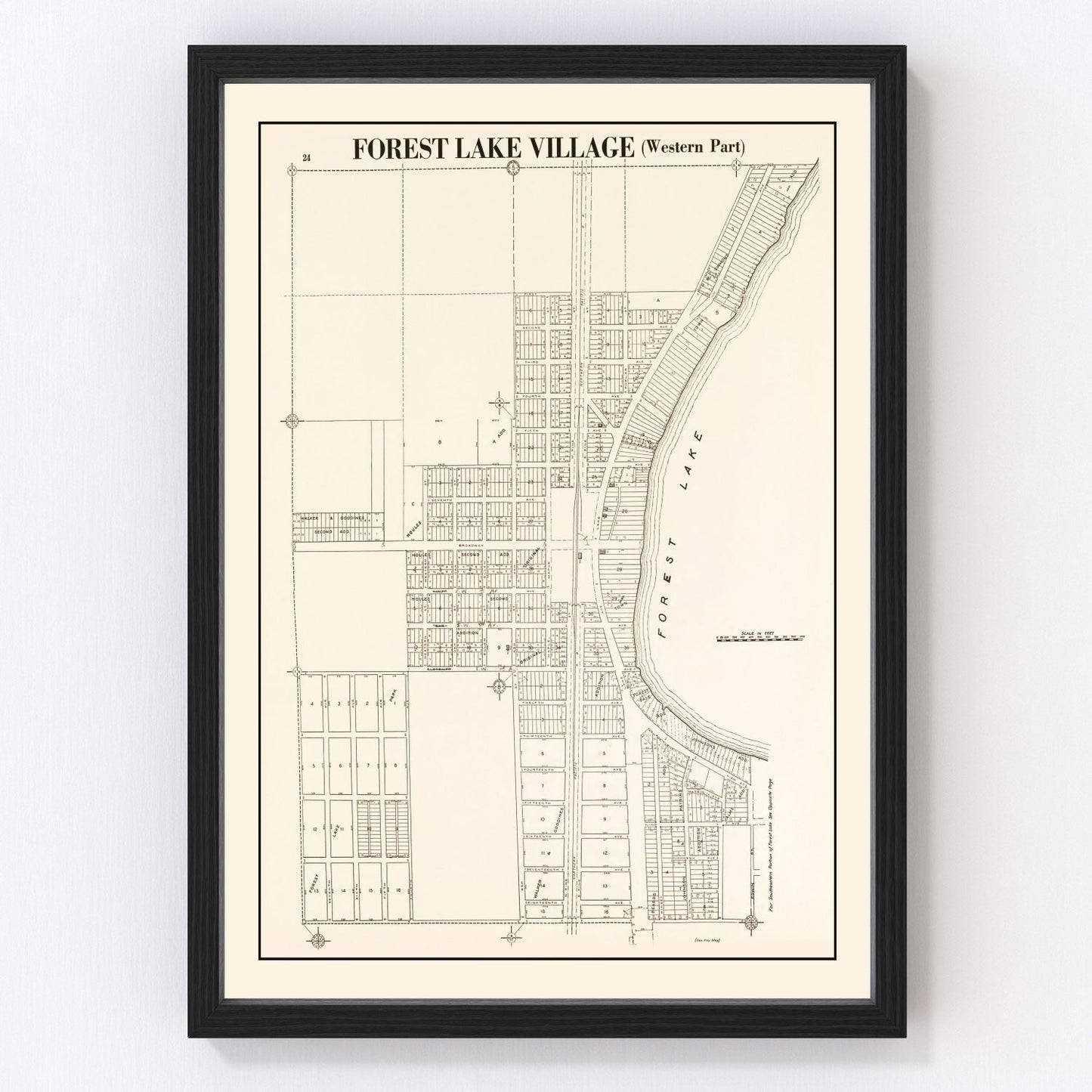 Vintage Map of Forest Lake, Minnesota 1938