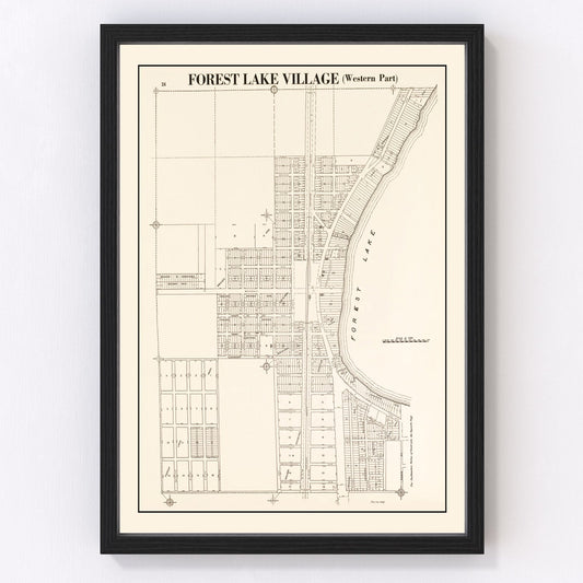 Vintage Map of Forest Lake, Minnesota 1938
