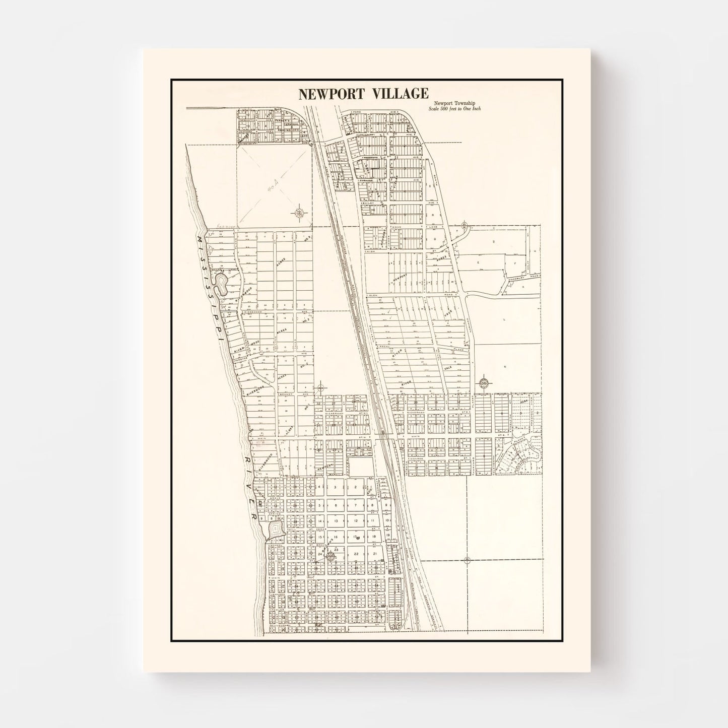 Vintage Map of Newport, Minnesota 1938