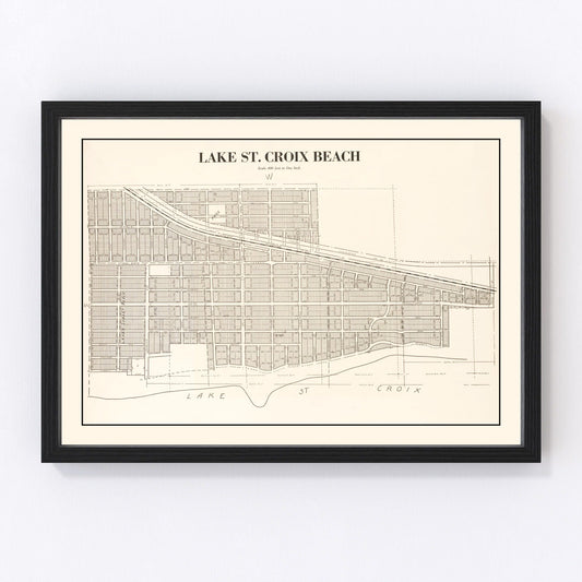 Vintage Map of Lake St Croix, Minnesota 1938
