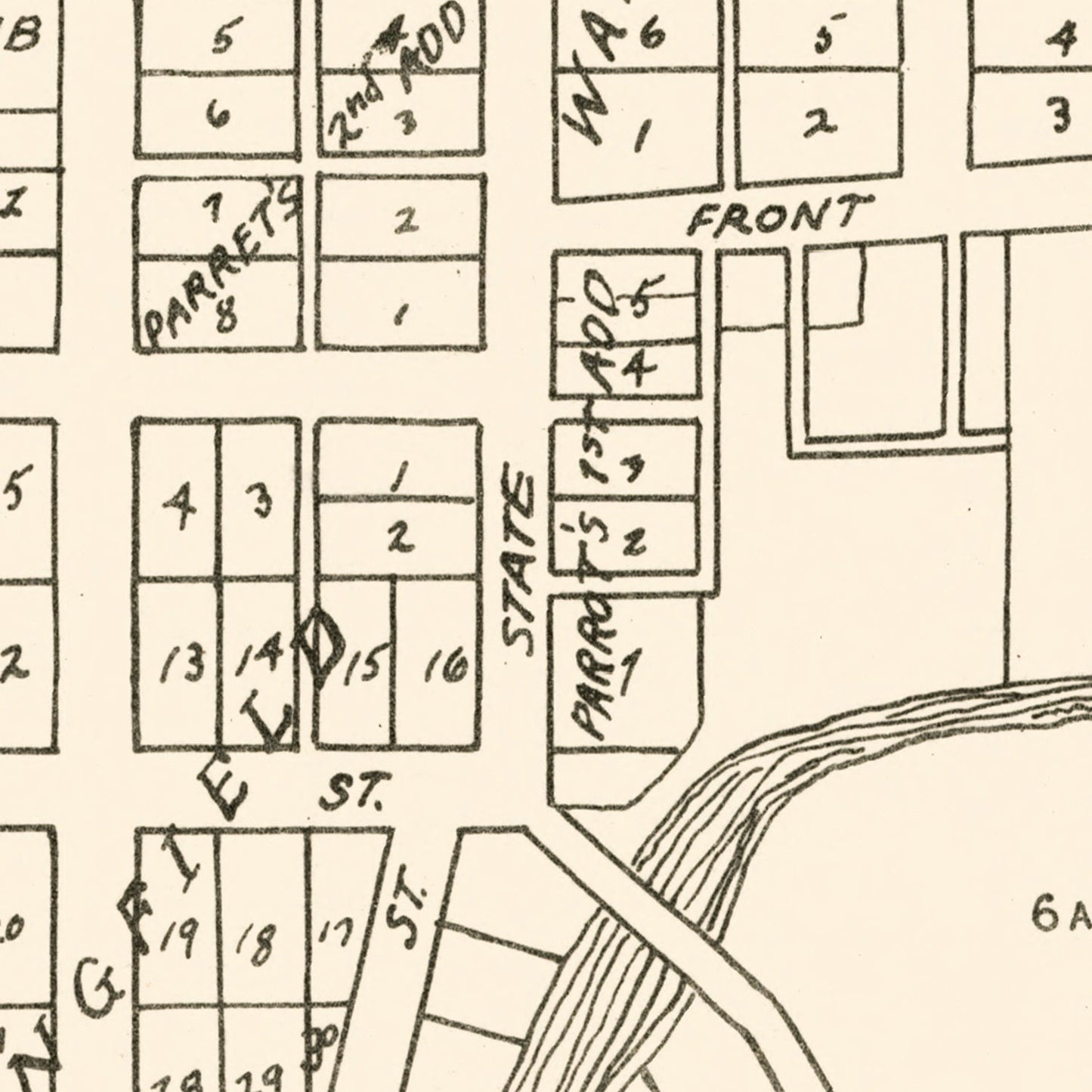 Vintage Map of South Whitley, Indiana 1939