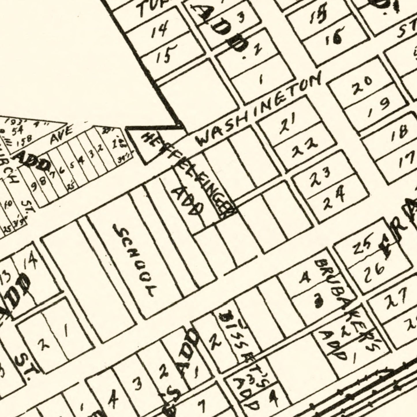 Vintage Map of Churubusco, Indiana 1939
