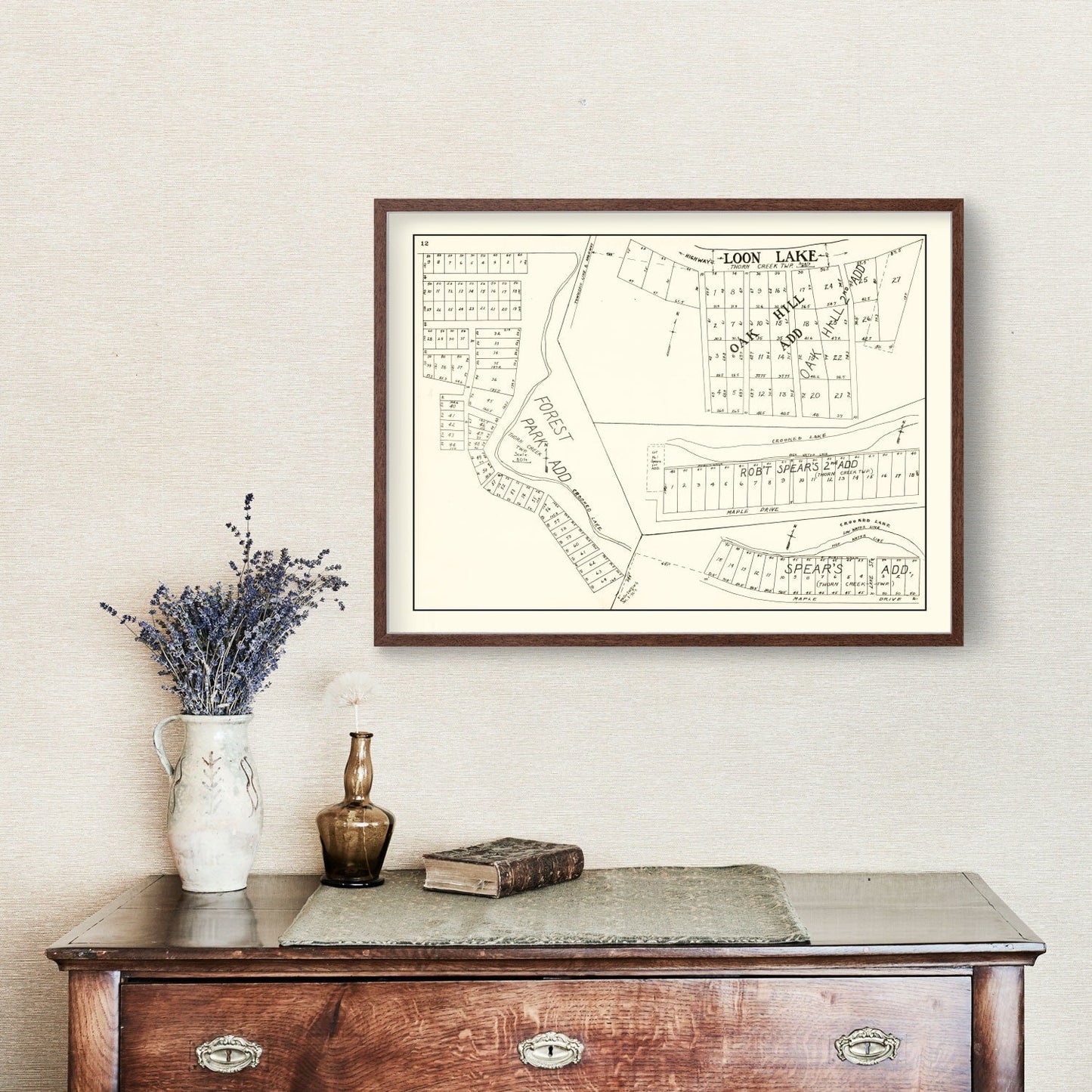 Vintage Map of Loon Lake, Indiana 1939