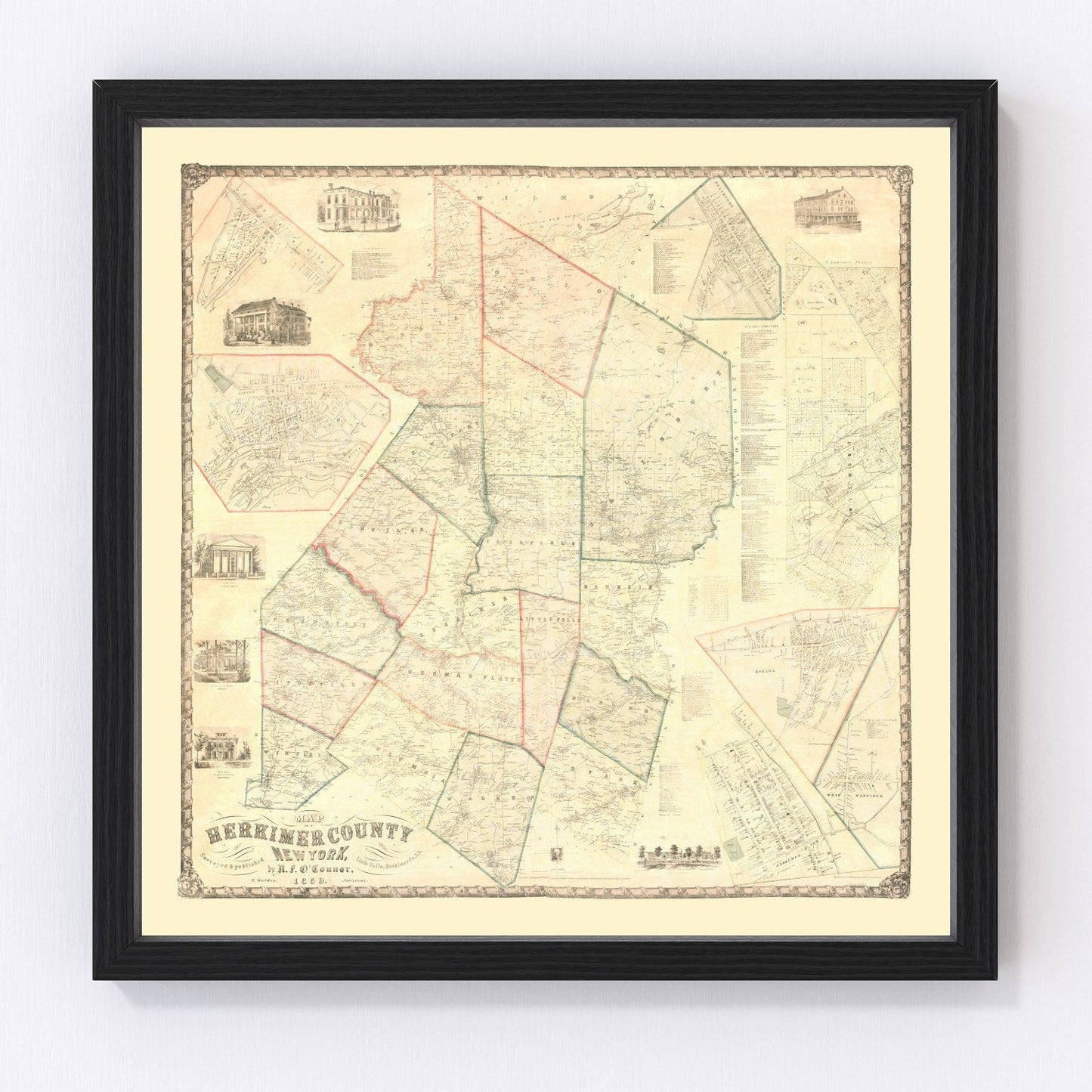 Vintage Map of Herkimer County, New York 1859