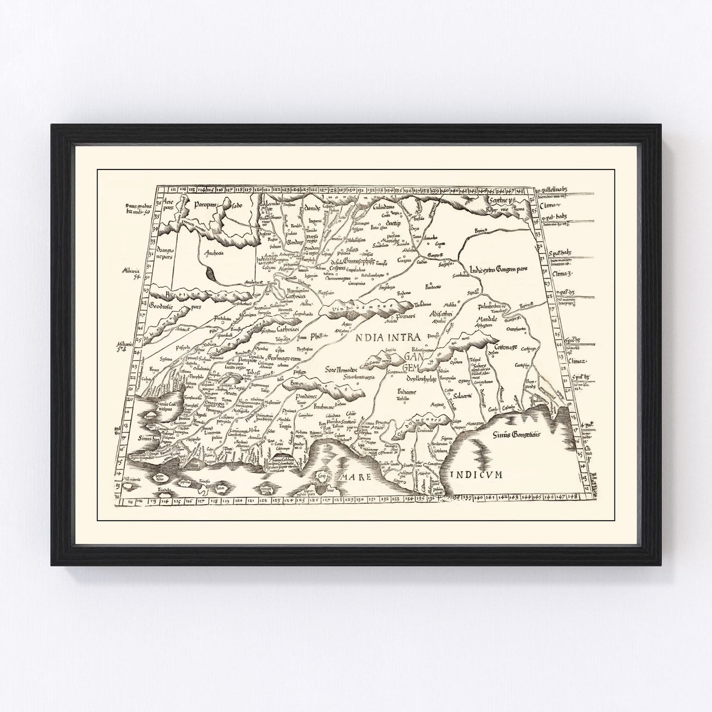 Vintage Ptolemaic India Map 1522