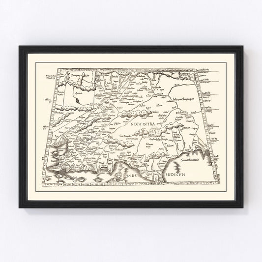 Vintage Ptolemaic India Map 1522