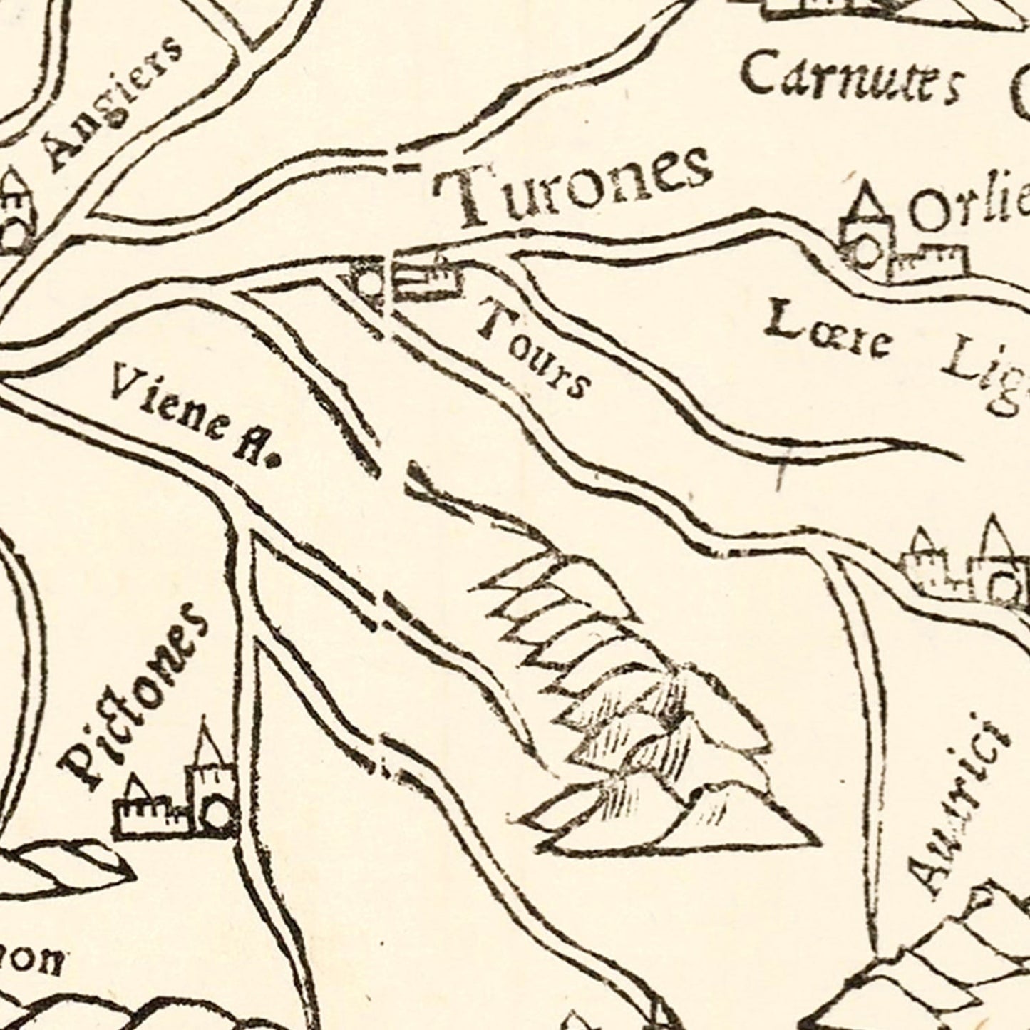 Vintage Map of France 1550