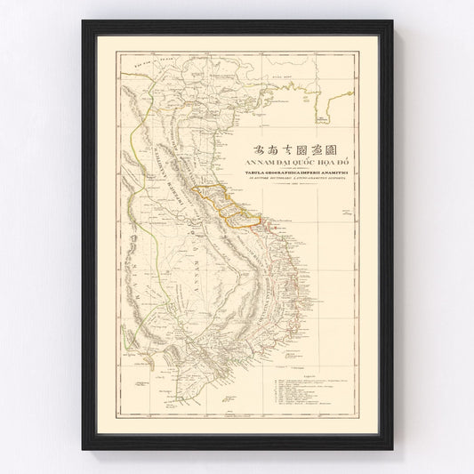 Vintage Map of Vietnam 1838