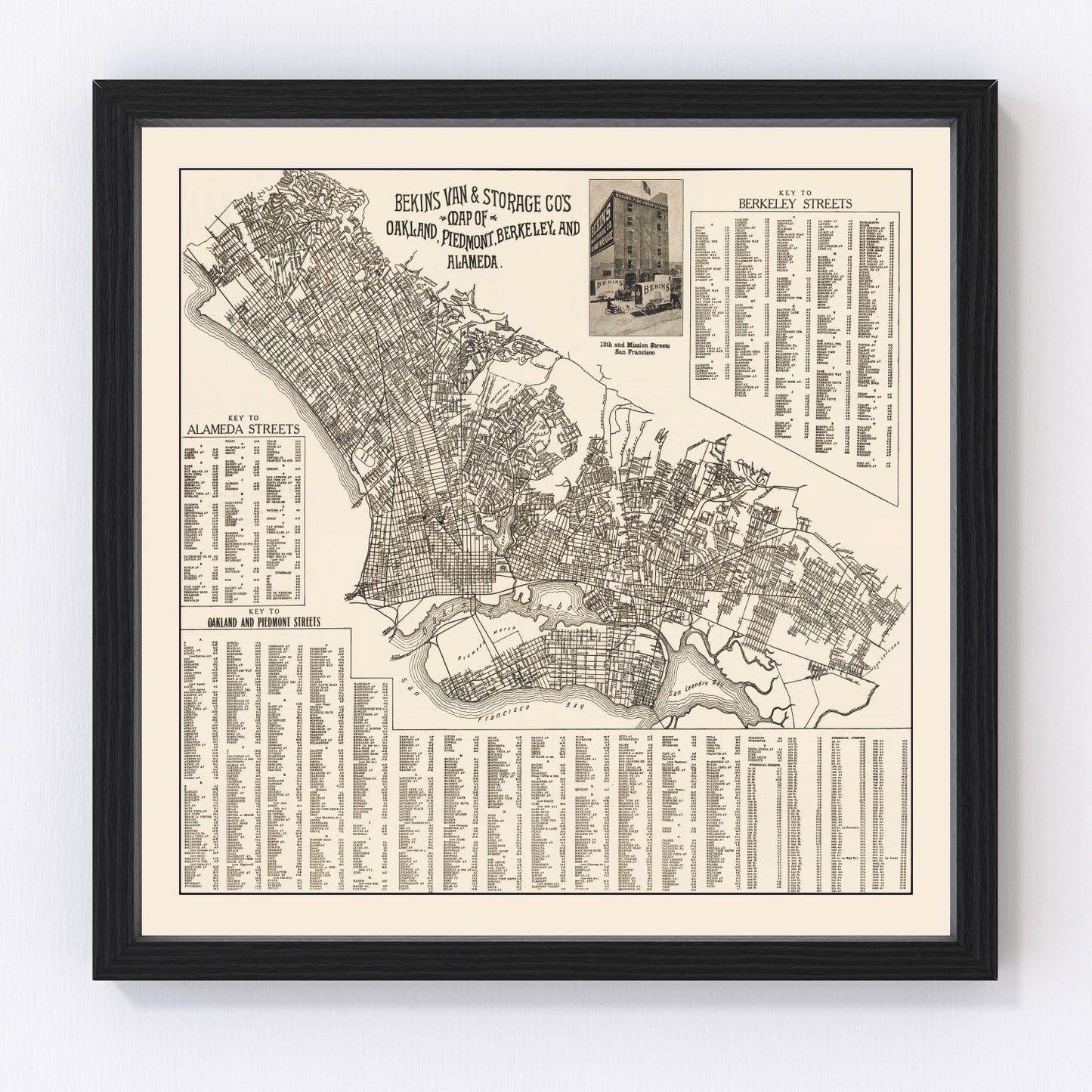 Vintage Map of Oakland, California 1920