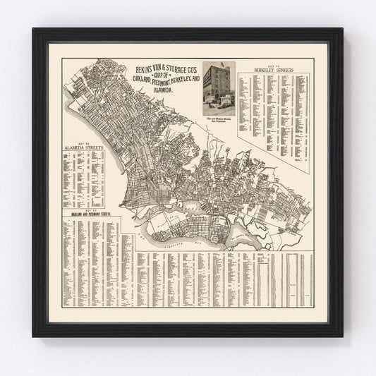 Vintage Map of Oakland, California 1920