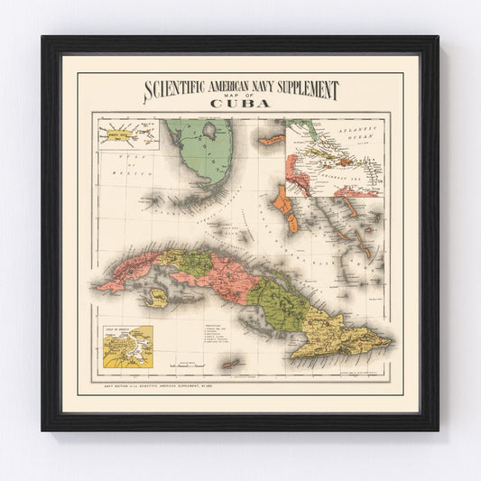 Vintage Map of Cuba 1898
