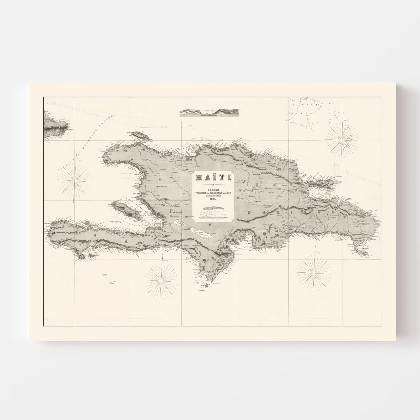 Vintage Map of Haiti 1864