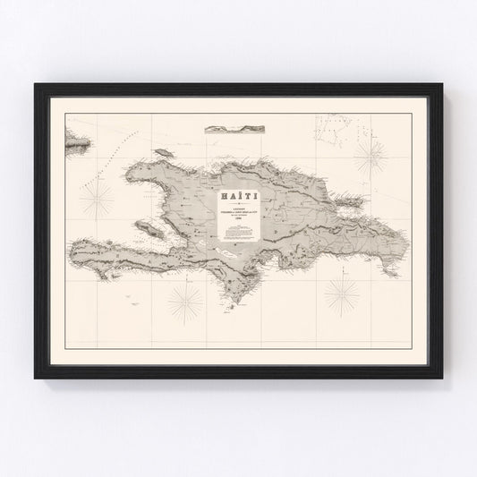 Vintage Map of Haiti 1864