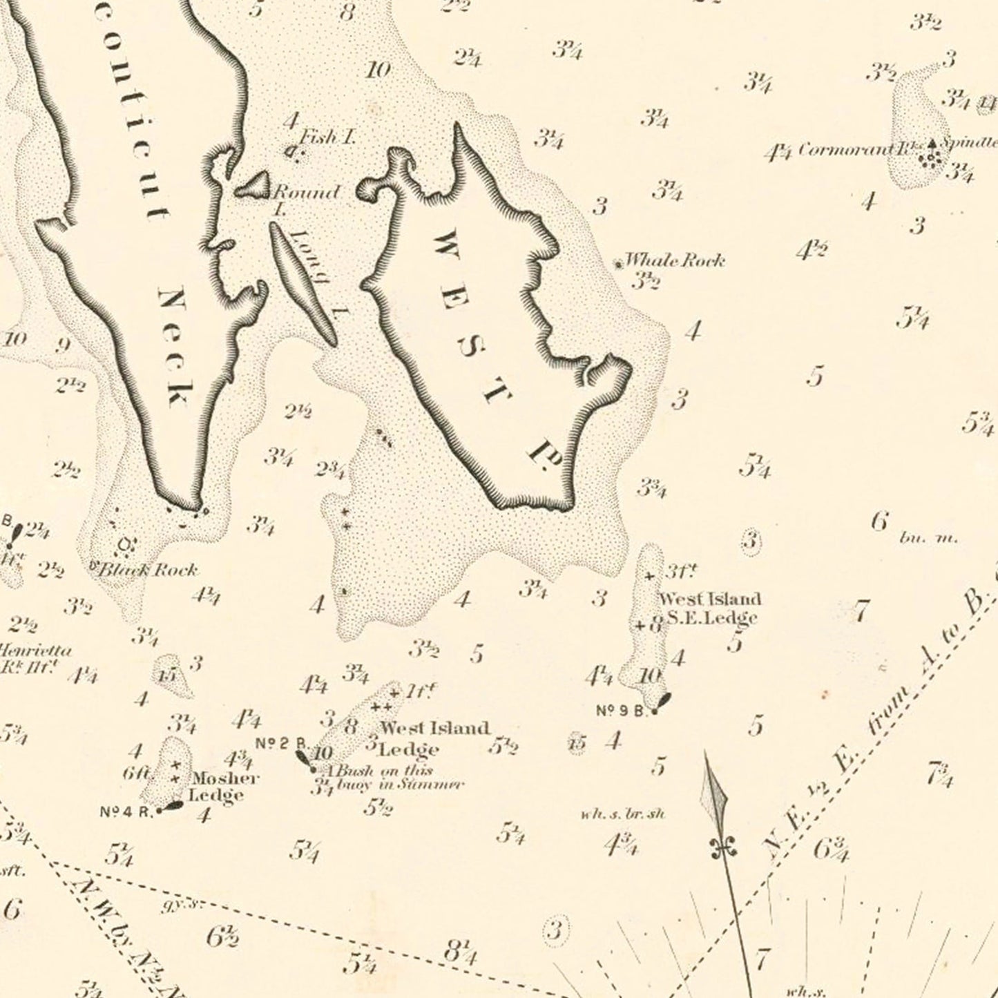Vintage Buzzard Bay, MA Map 1882