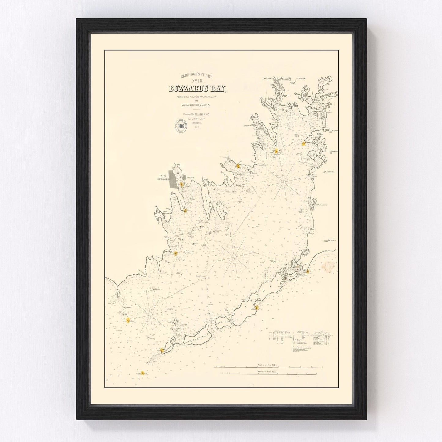 Vintage Buzzard Bay, MA Map 1882