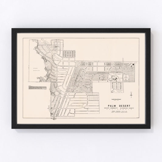Vintage Map of Palm Desert, California 1946