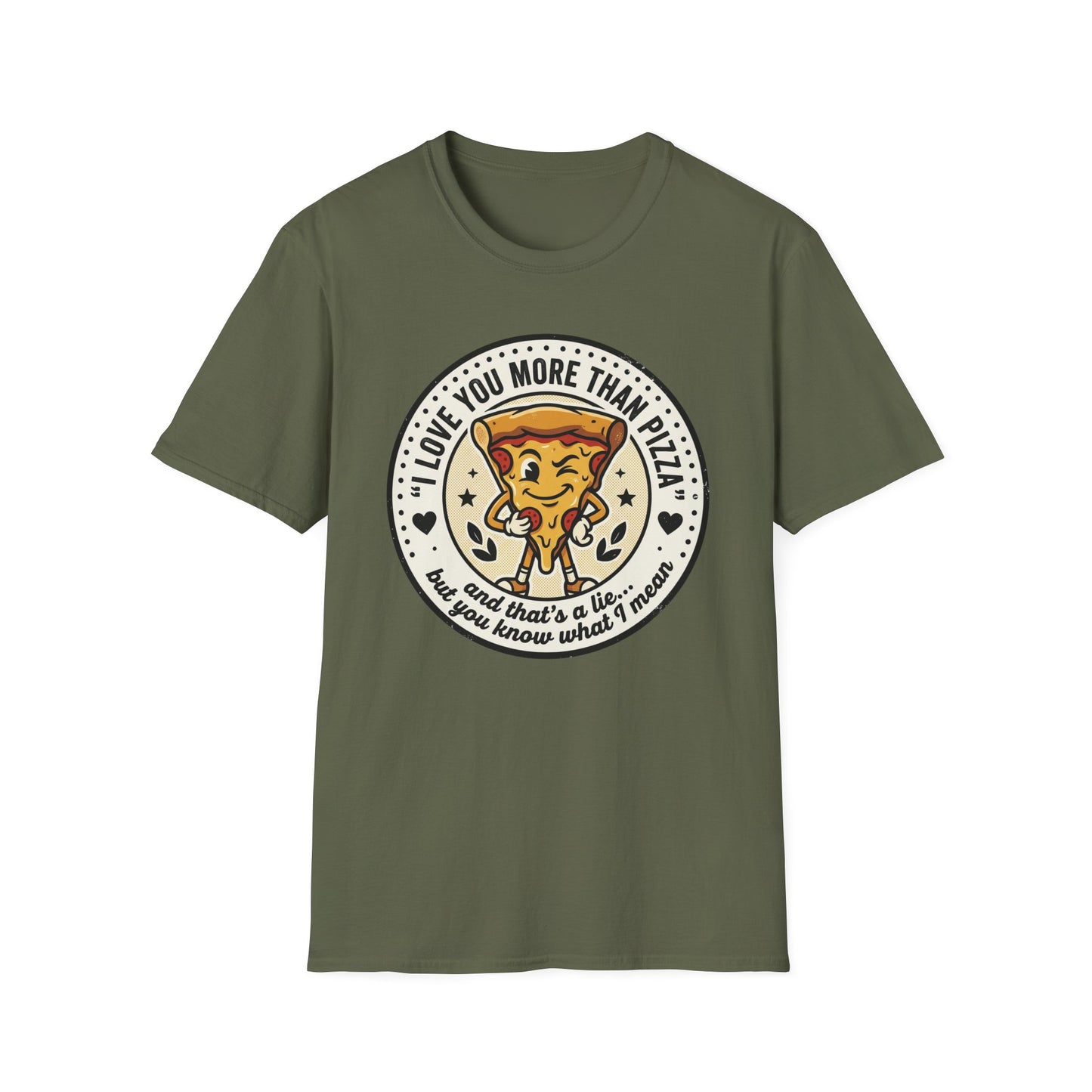 Pizza Love T-Shirt — "I Love You More Than Pizza" Cute Cartoon Slice Tee
