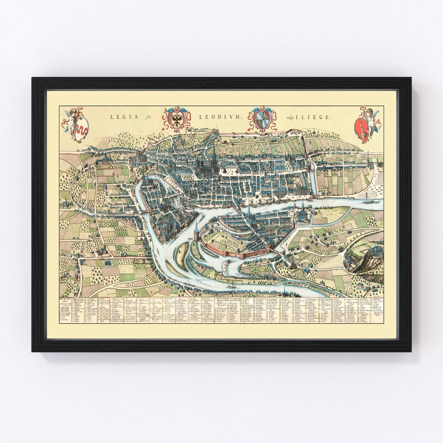 Vintage Map of Liege, Belgium 1649