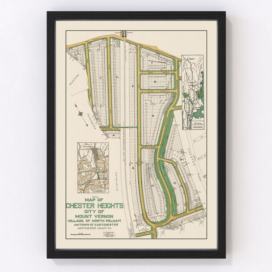 Vintage Chester Heights Mount Vernon Map 1913