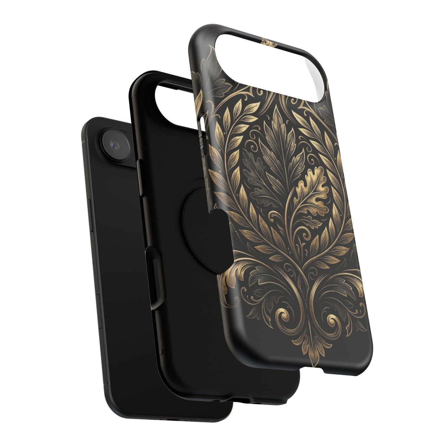 Baroque Gold Leaf Phone Case — Impact-Resistant Protective Cover