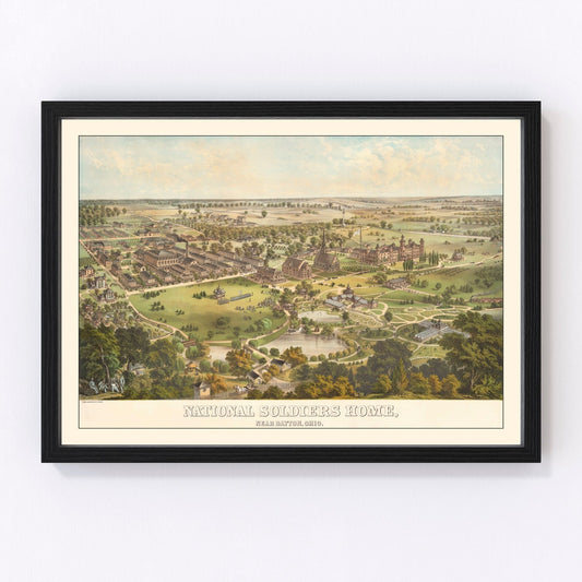 Vintage National Soldiers Home Map 1878