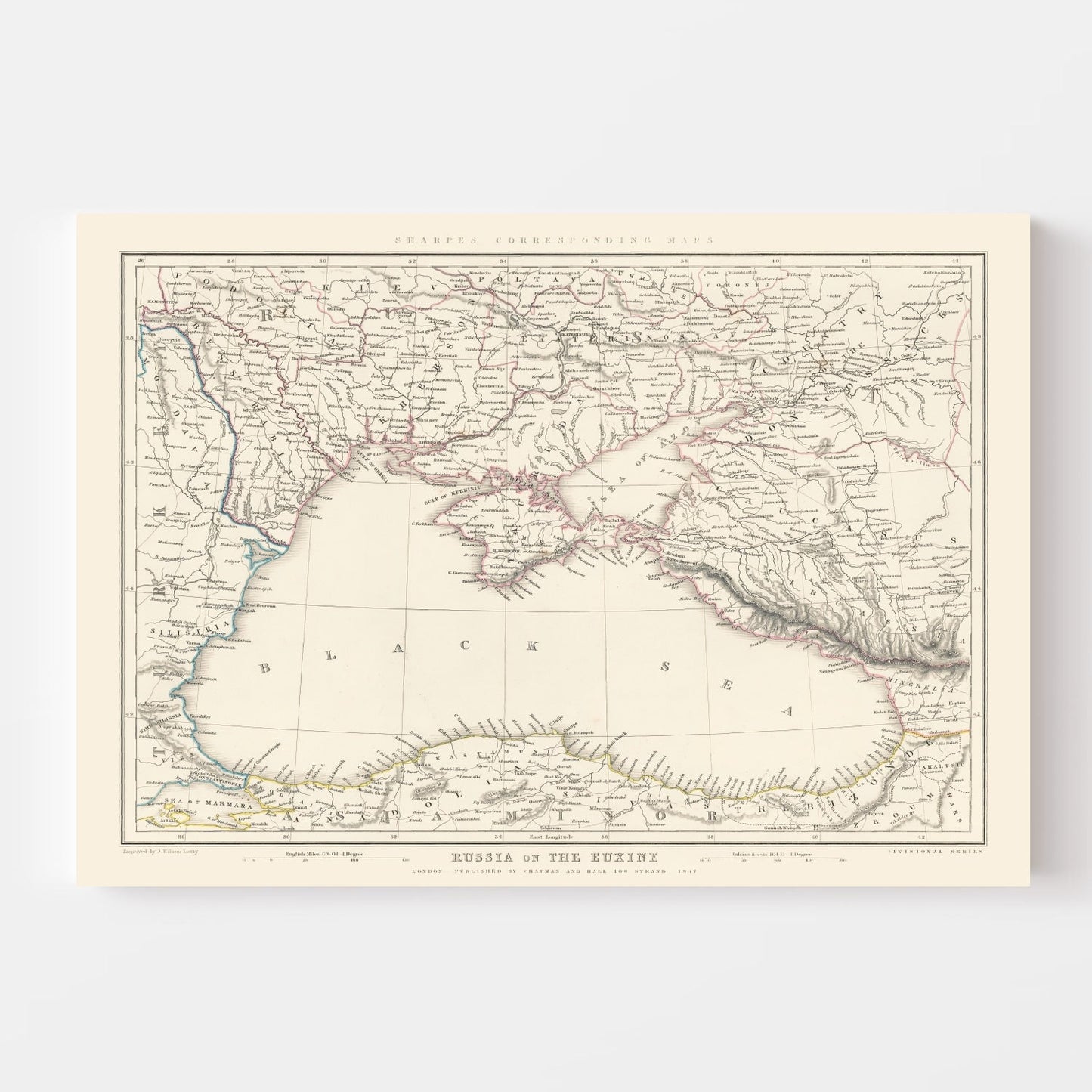 Vintage Black Sea Map 1847