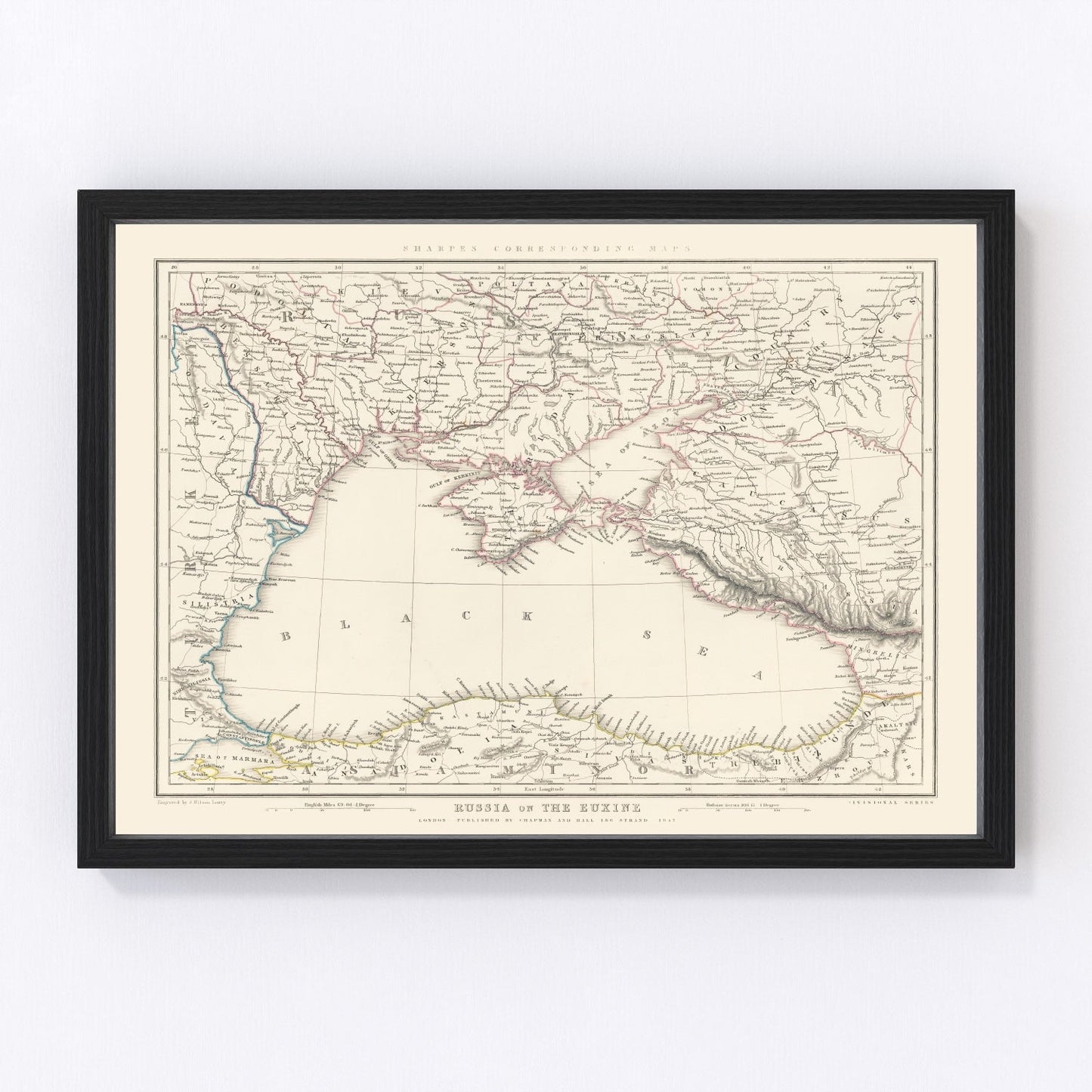 Vintage Black Sea Map 1847