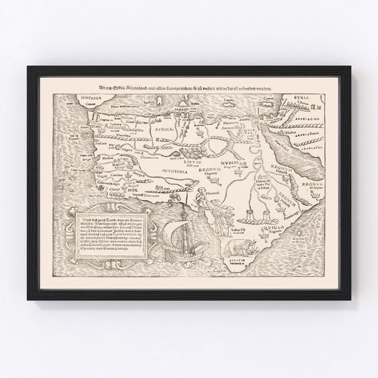 Vintage Africa Map 1574