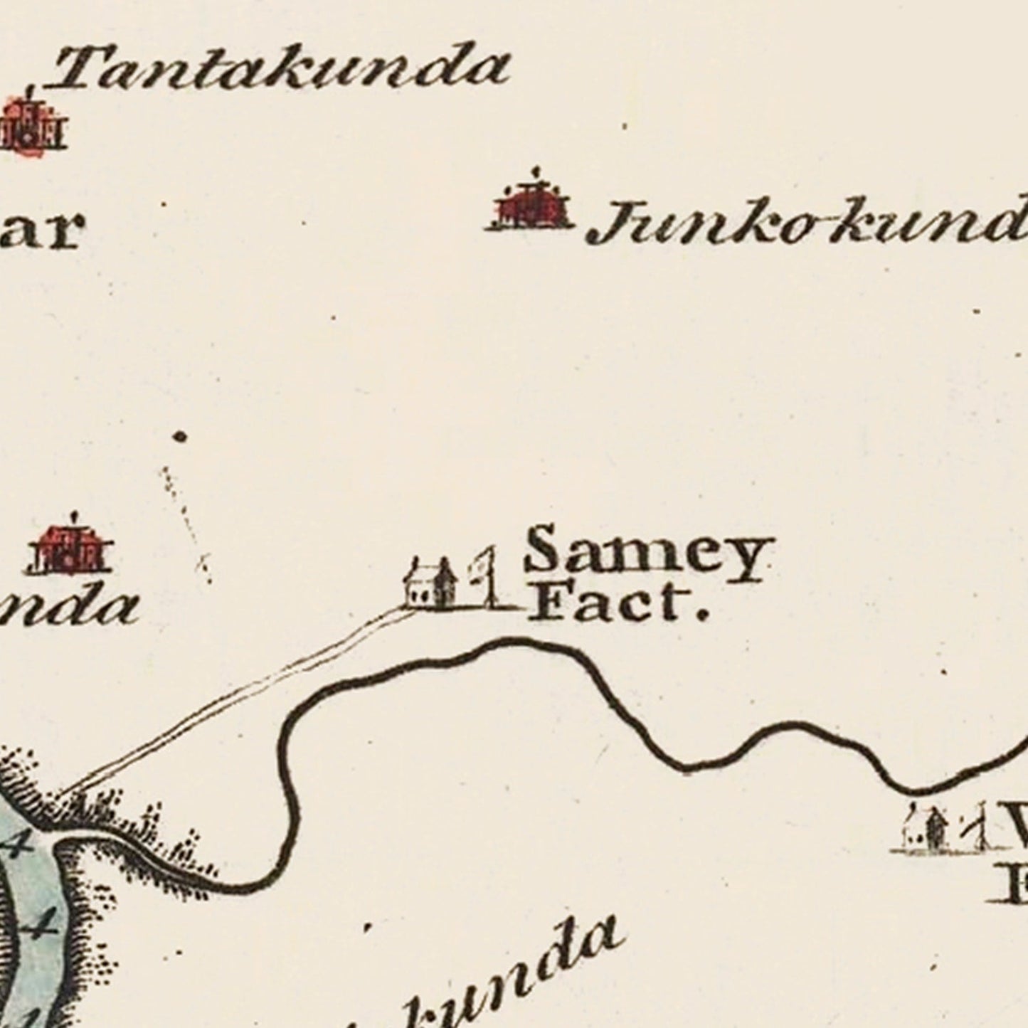 Vintage Middle Gambia River Map 1752