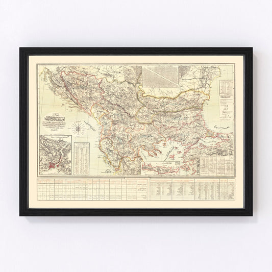 Vintage Balkans Map 1906