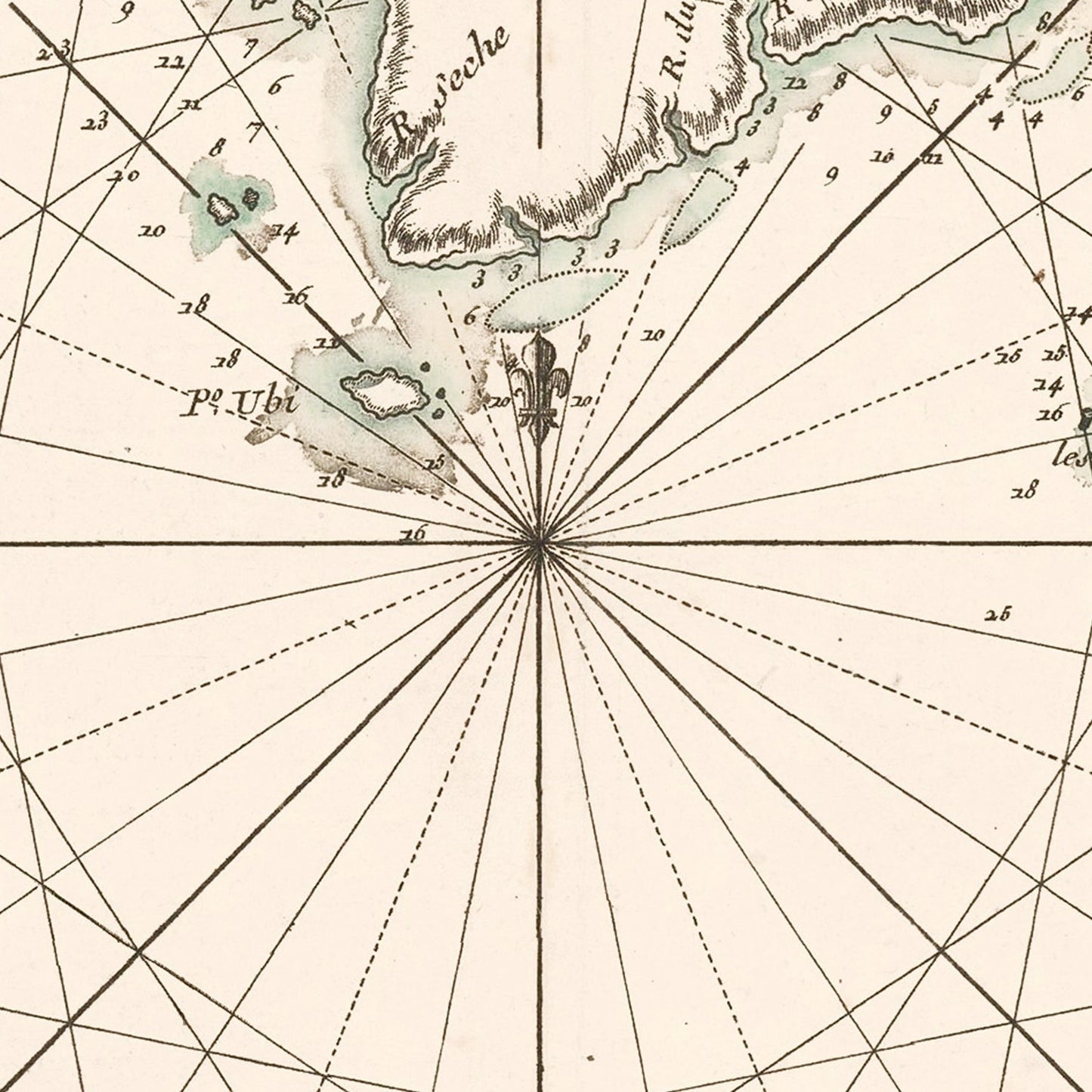 Vintage Gulf of Siam Map 1745