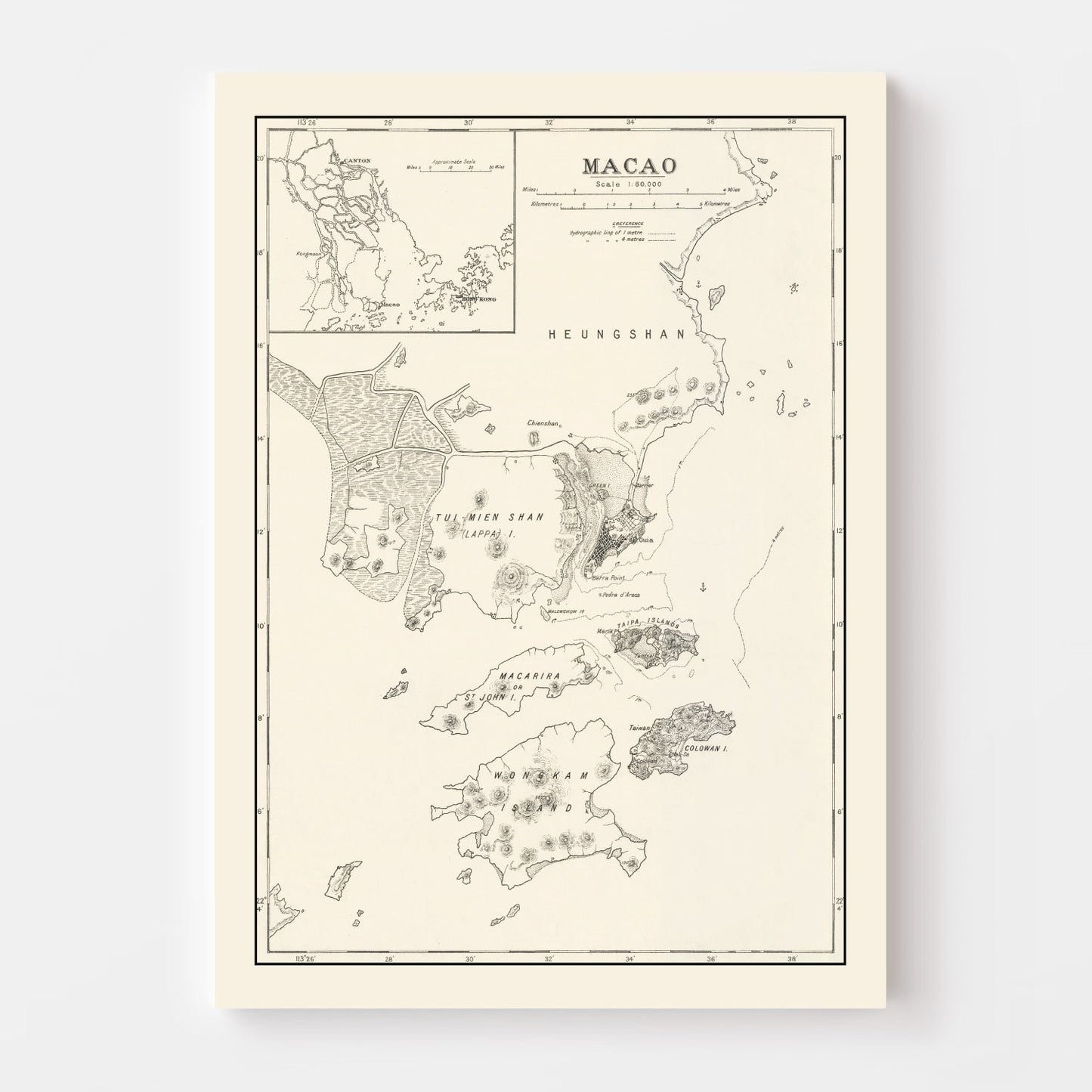 Vintage Macao Map 1918