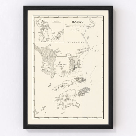 Vintage Macao Map 1918