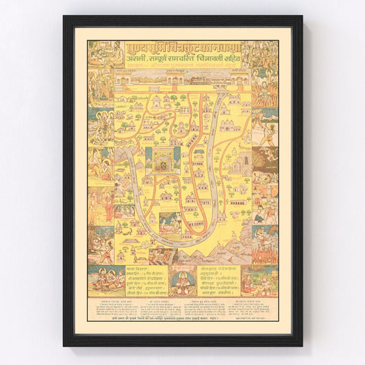 Vintage Map of Chitrakoot, India 1970
