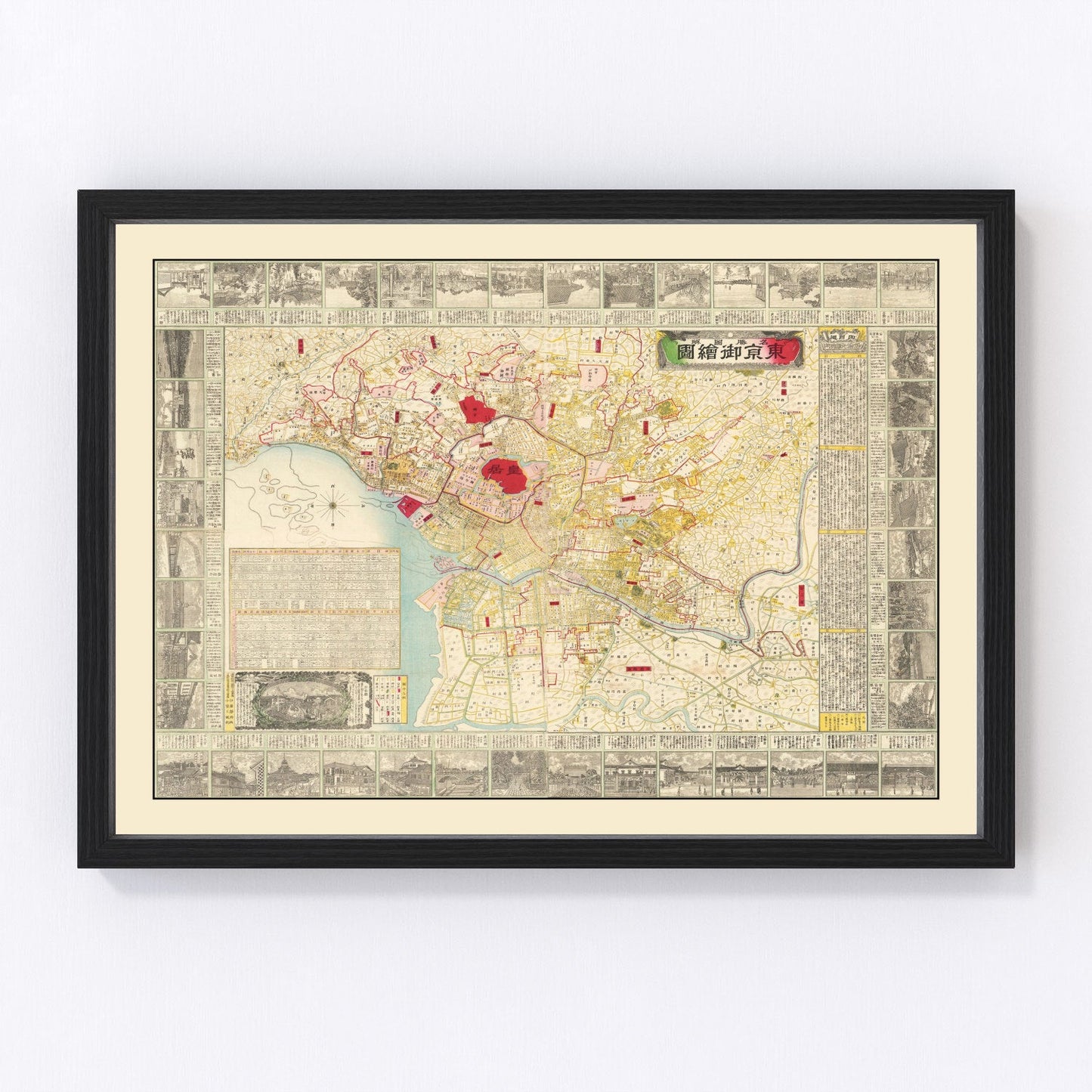 Vintage Map of Tokyo, Japan 1881