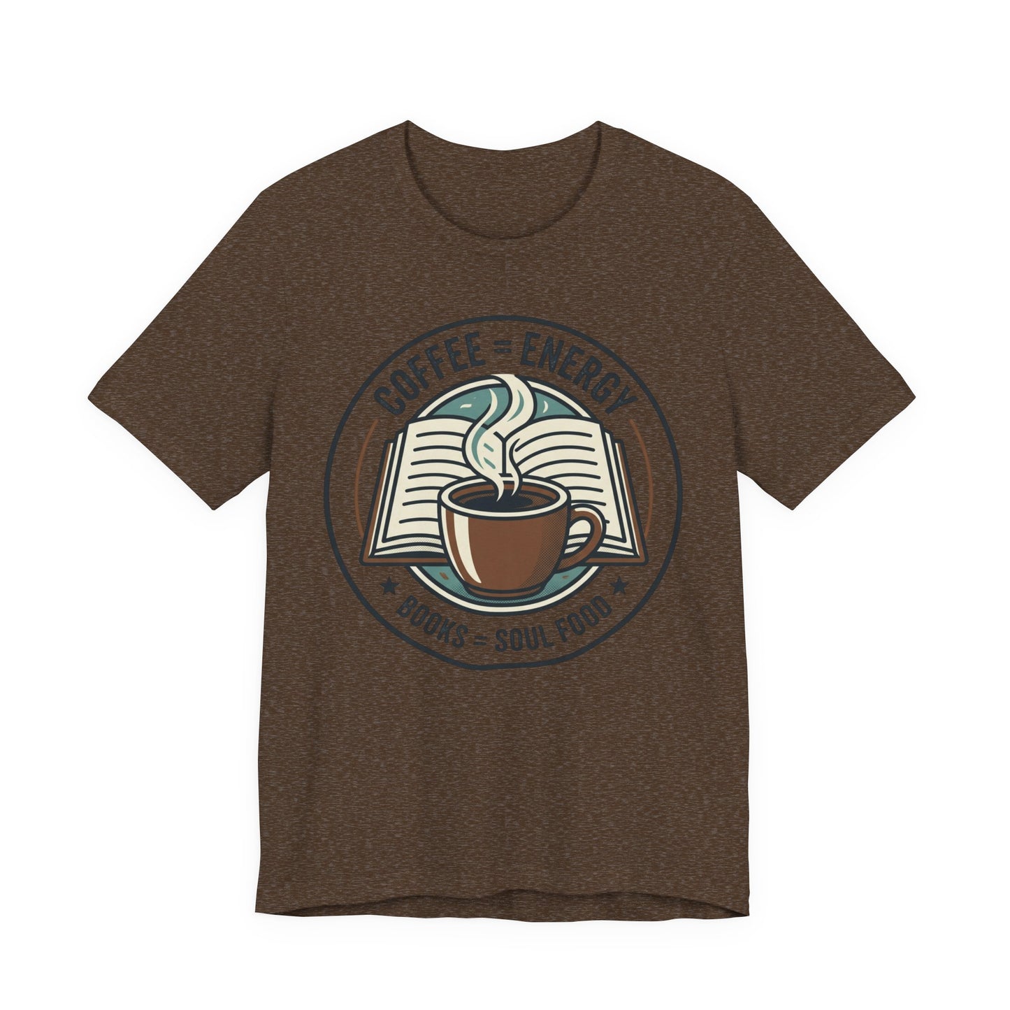 Coffee & Books T‑Shirt — “Coffee = Energy • Books = Soul Food” Literary Café Tee