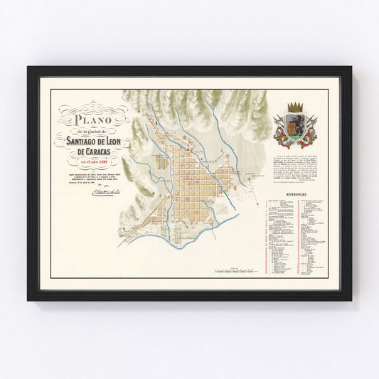 Vintage Map of Caracas, Venezuela 1810