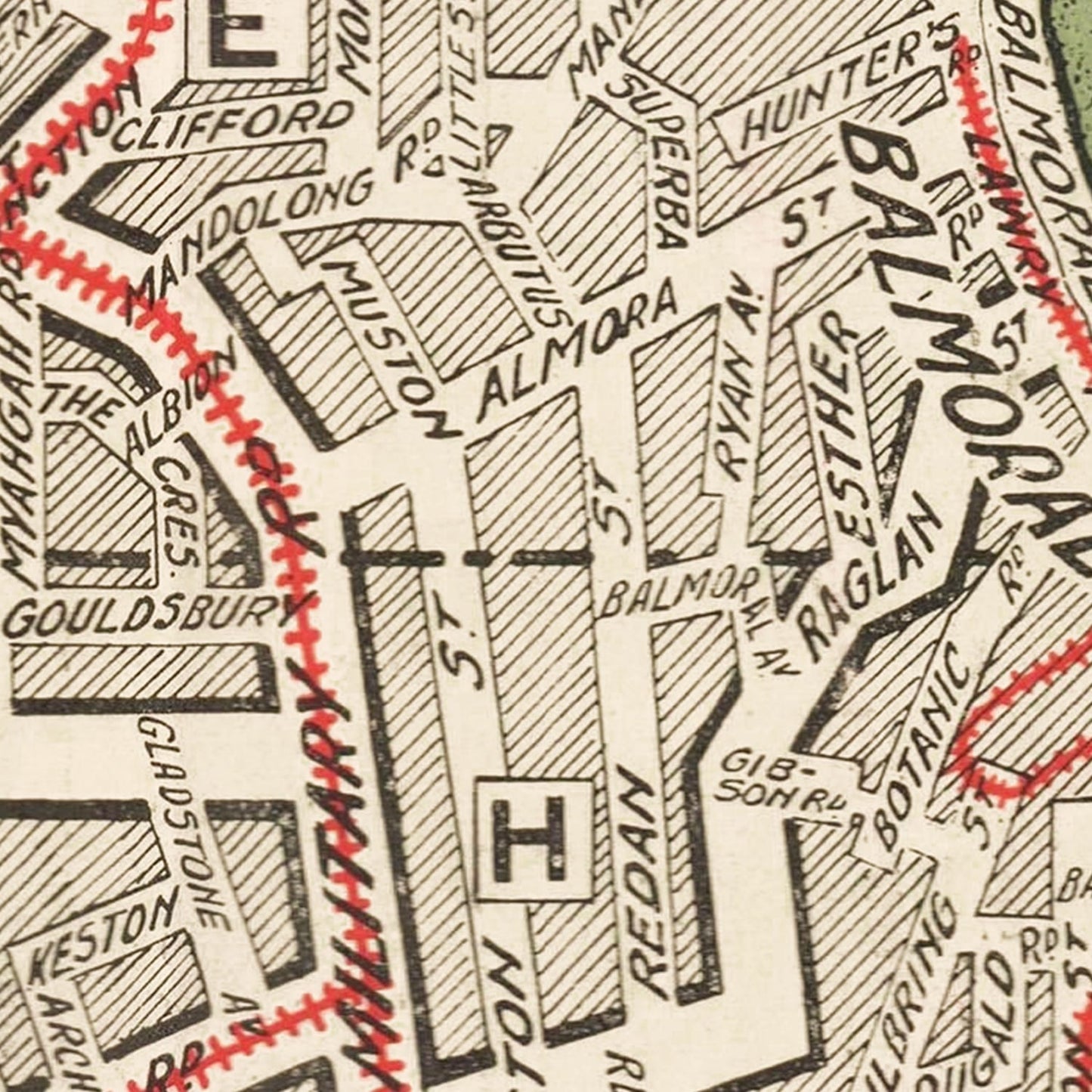 Vintage Map of Sydney, Australia 1925