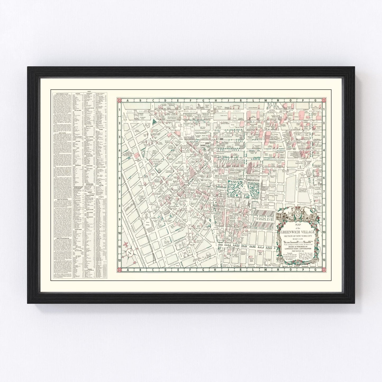 Vintage Greenwich Village New York City Map 1960